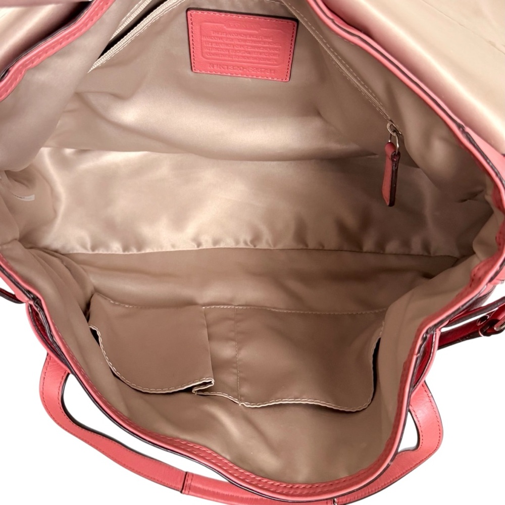 Coach Taylor Leather Marin Flap Satchel Coral Pink F26781 - Picture 13 of 16
